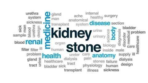 Kidney stone animated word cloud, text d... | Stock Video | Pond5