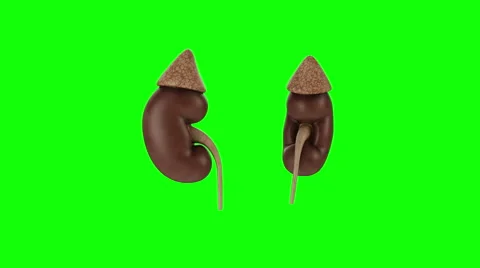 Kidneys on green background. High resolution. Stock Footage 67478573