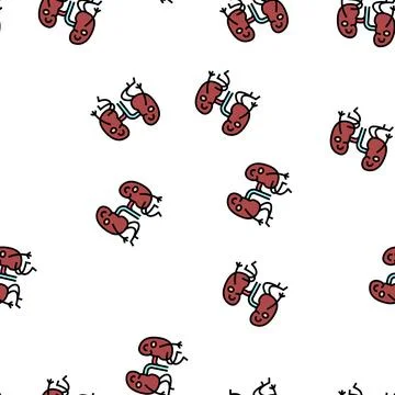 Kidneys healthcare vector seamless pattern Stock Illustration