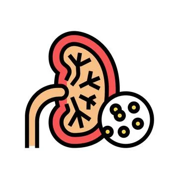Kidneys problem color icon vector illustration Stock Illustration