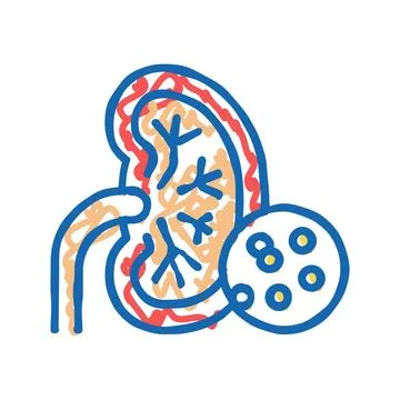 Kidneys problem icon doodle illustration Stock Illustration