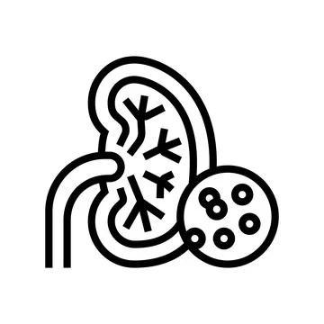 Kidneys problem line icon vector illustration Stock Illustration