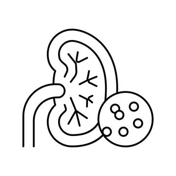 Kidneys problem line icon vector illustration Stock Illustration