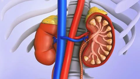 Kidneys Regulating Body Urinary Output System Stock Illustration