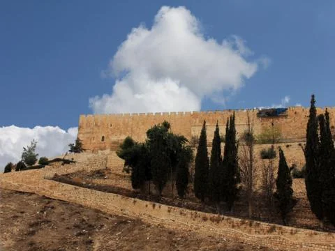 Kidron valley and eastern  wall . jerusalem, israel Stock Photos