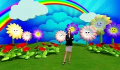Kids 005 TV Studio Set - Virtual Green Screen Background PSD PSD Template
