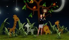 Kids 010 TV Studio Set - Virtual Green Screen Background PSD PSD Template