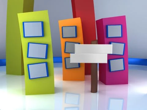 Kids 3d studio tv virtual set Stock-Illustration