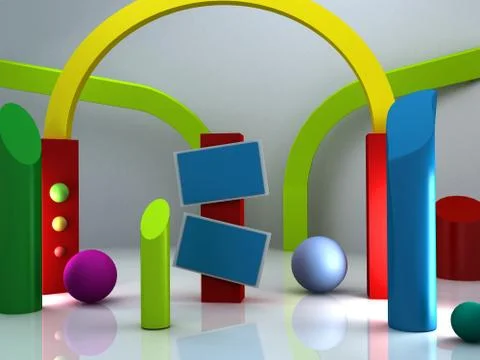 Kids 3d studio tv virtual set Stock-Illustration