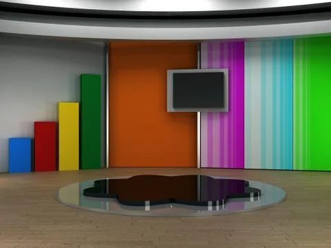 Kids 3d studio tv virtual set Stock-Illustration
