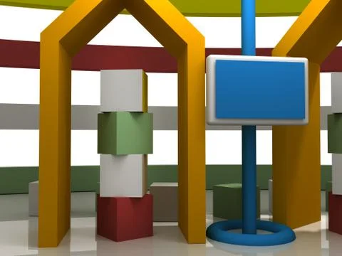 Kids 3d studio tv virtual set Stock-Illustration