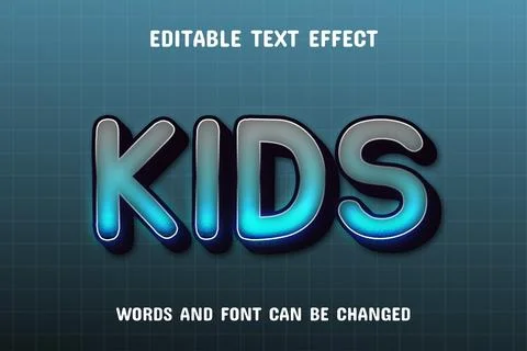 Kids 3d text effect Stock Illustration