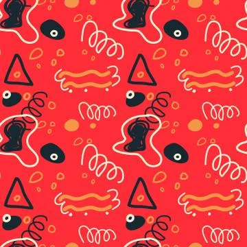 Kids abstract funny seamless pattern Illustrazione stock