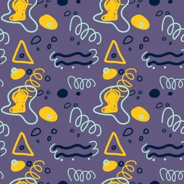 Kids abstract funny seamless pattern Stock Illustration