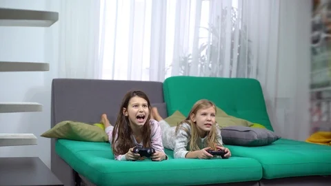 Kids addicted to internet games Stock Footage 101294307