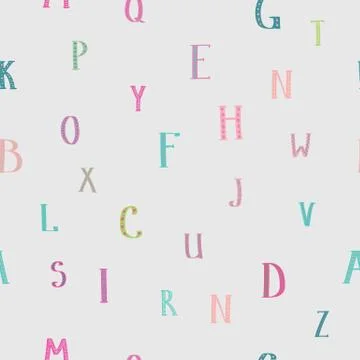 Kids alphabet seamless pattern Stock Illustration