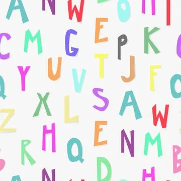 Kids alphabet seamless pattern Stock Illustration
