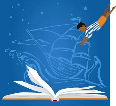 Kids and reading Stock Illustration