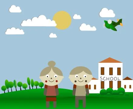 Kids and school Stock Illustration
