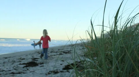 Kids at the BEach Stock Footage 610797