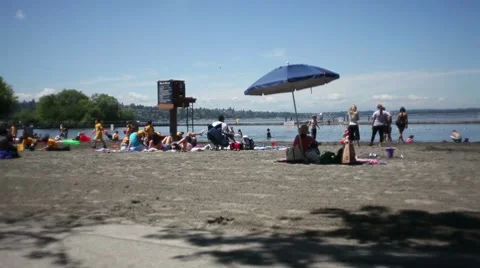 Kids on a beach Stock Footage 7351836