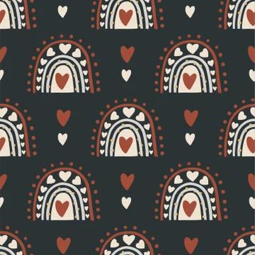 Kids boho vector seamless pattern. Stock Illustration