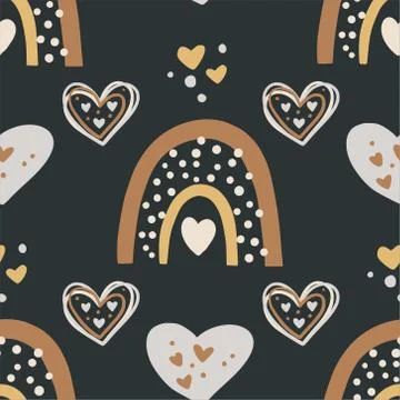 Kids boho vector seamless pattern. Stock Illustration