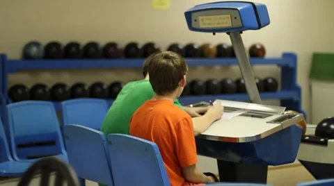 Kids at bowling  Stock Footage 914022