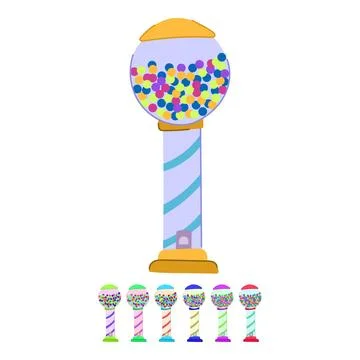 Kids bubblegum machine vector cartoon graphic Stock Illustration