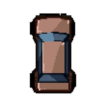 Kids car top view pixel art vector illustration Stock Illustration