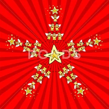 Kids christmas star Stock Illustration
