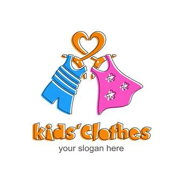 Kids clothes logo.  Stock Illustration