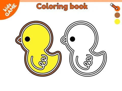 Kids coloring book with Easter gingerbread chick Illustrazione stock