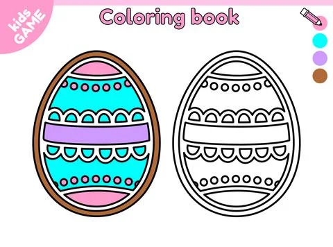 Kids coloring book with Easter gingerbread egg Stock-Illustration