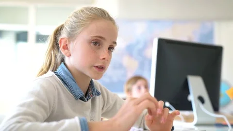 Kid Desktop Computer Stock Video Footage | Royalty Free Kid Desktop ...