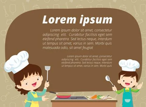 Kids Cooking class Stock Illustration