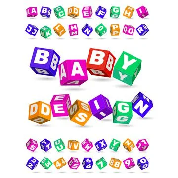 Kids cubes with ABC font. Creative children logo. Playground for childhood イラスト素材