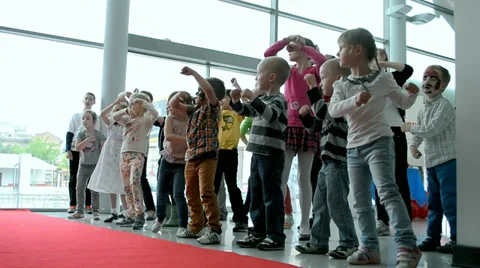 Kids dancing during NIKO Junior Fest 2014, International Children's day. Stock Footage 39584676