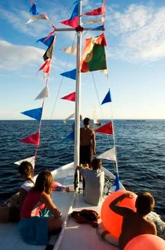 Kids on deck Stock Photos