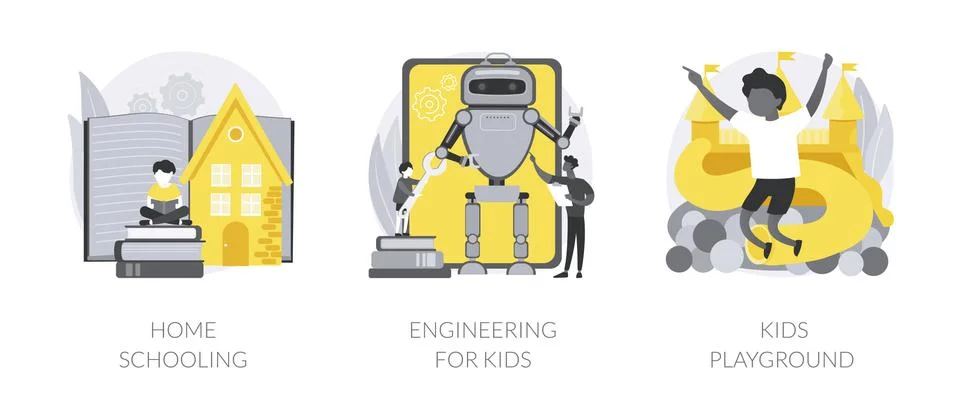 Kids development abstract concept vector illustrations. Illustrazione stock