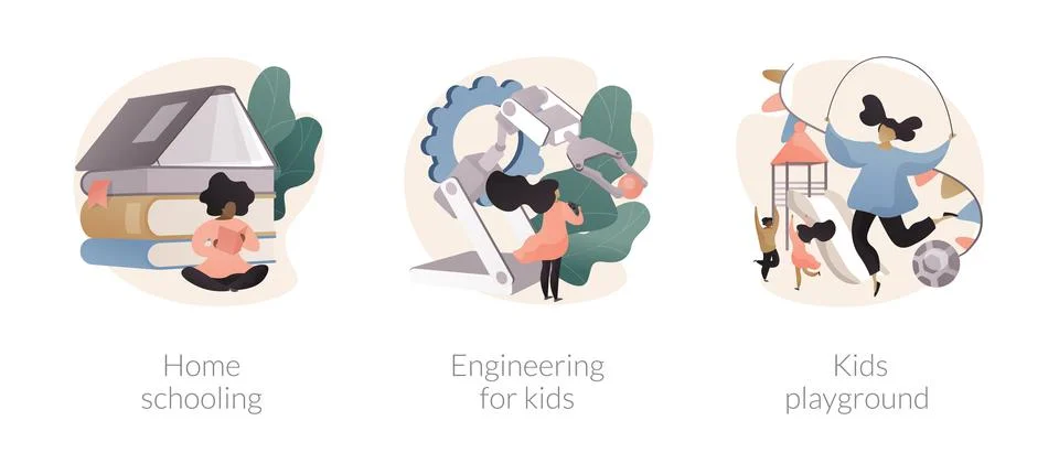 Kids development abstract concept vector illustrations. Stock Illustration