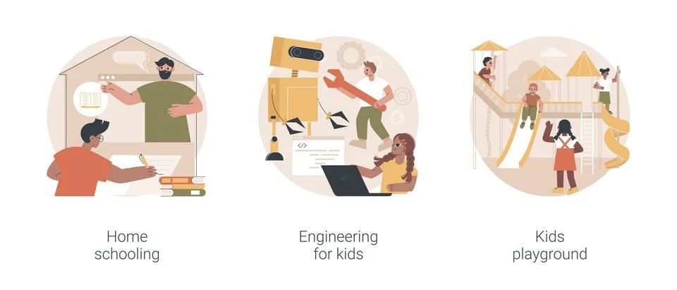 Kids development abstract concept vector illustrations. 스톡 일러스트
