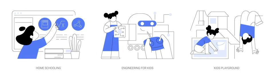 Kids development abstract concept vector illustrations. Stock Illustration