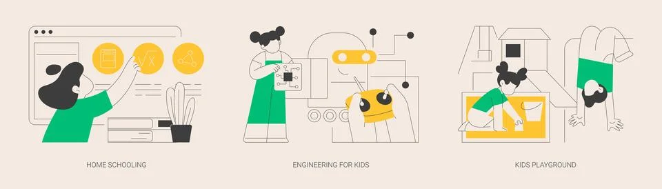 Kids development abstract concept vector illustrations. 스톡 일러스트