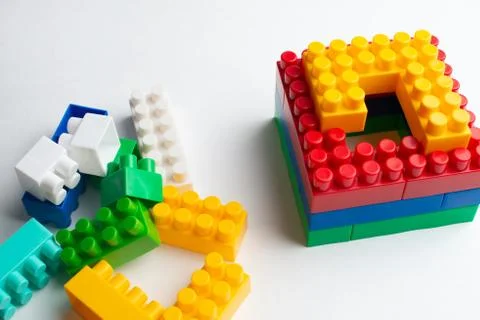 Kids development, Building blocks and construction Stock Photos