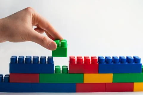 Kids development, Building blocks and construction Stock Photos