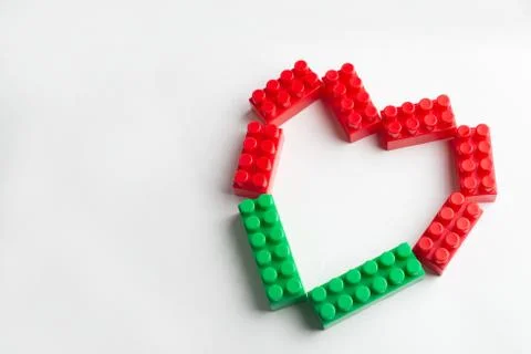 Kids development, Building blocks and construction, Alphabet and heart Stock Photos