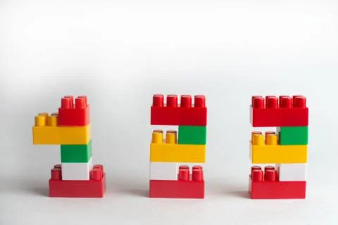 Kids development, Building blocks and construction, Alphabet and heart Stock Photos