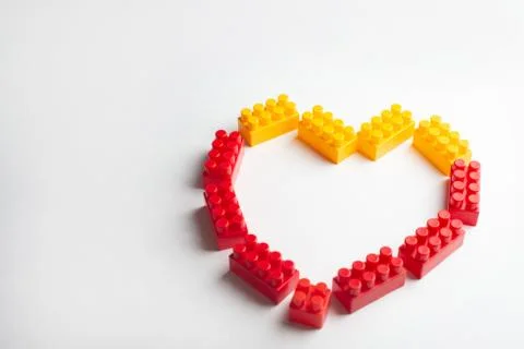 Kids development, Building blocks and construction, Alphabet and heart Stock Photos
