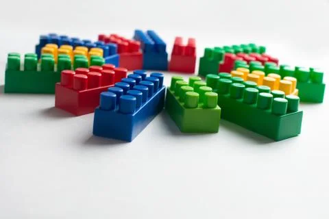 Kids development, Building blocks and construction Stock Photos